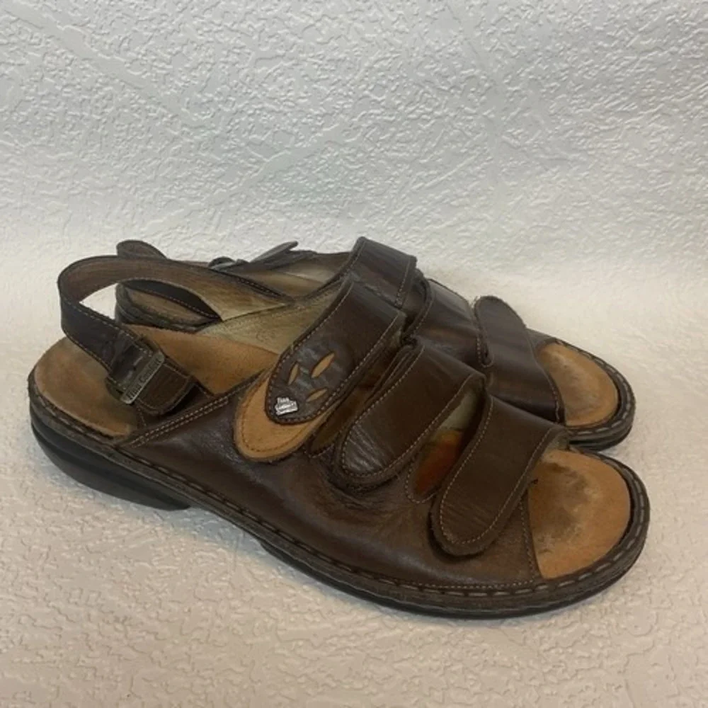 Finn Comfort Brown Sylt Leather Slingback Sandals Women 42/US11‎ Germany Leather